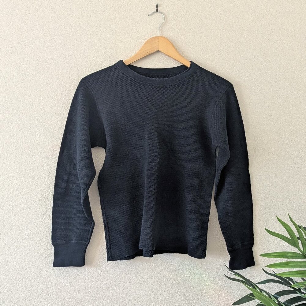 Rawson Vintage Black Waffle Knit Thermal Shirt